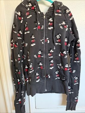 H&M Black & Red Mickey Mouse Zip Hoodie